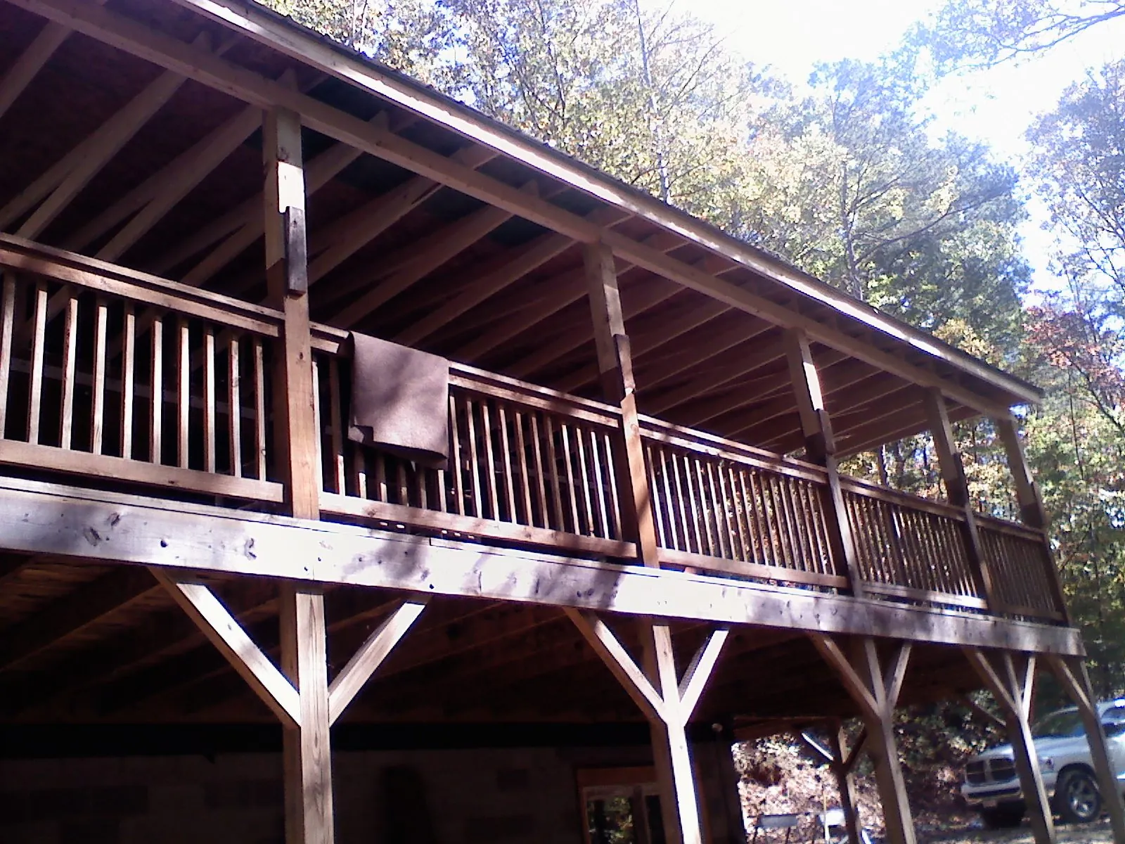 Timber framing under a new elevated porch and deck — Roof Leak Repair in Imogene by Roofing Brothers